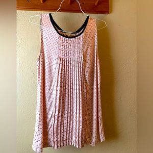 Pink and black mini polka dot Loft tank, size S but fits like a M.